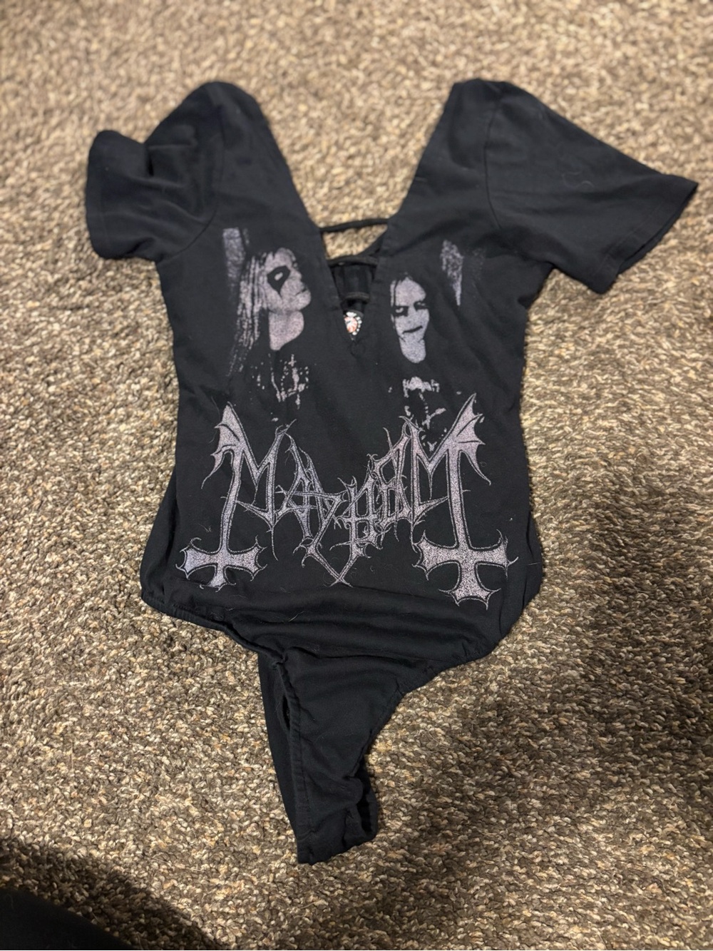 eye candy Black Graphic Band One-Piece Bodysuit